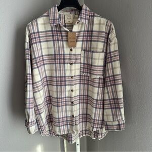 Style Rack Wool Blend Plaid Shacket Oversized L